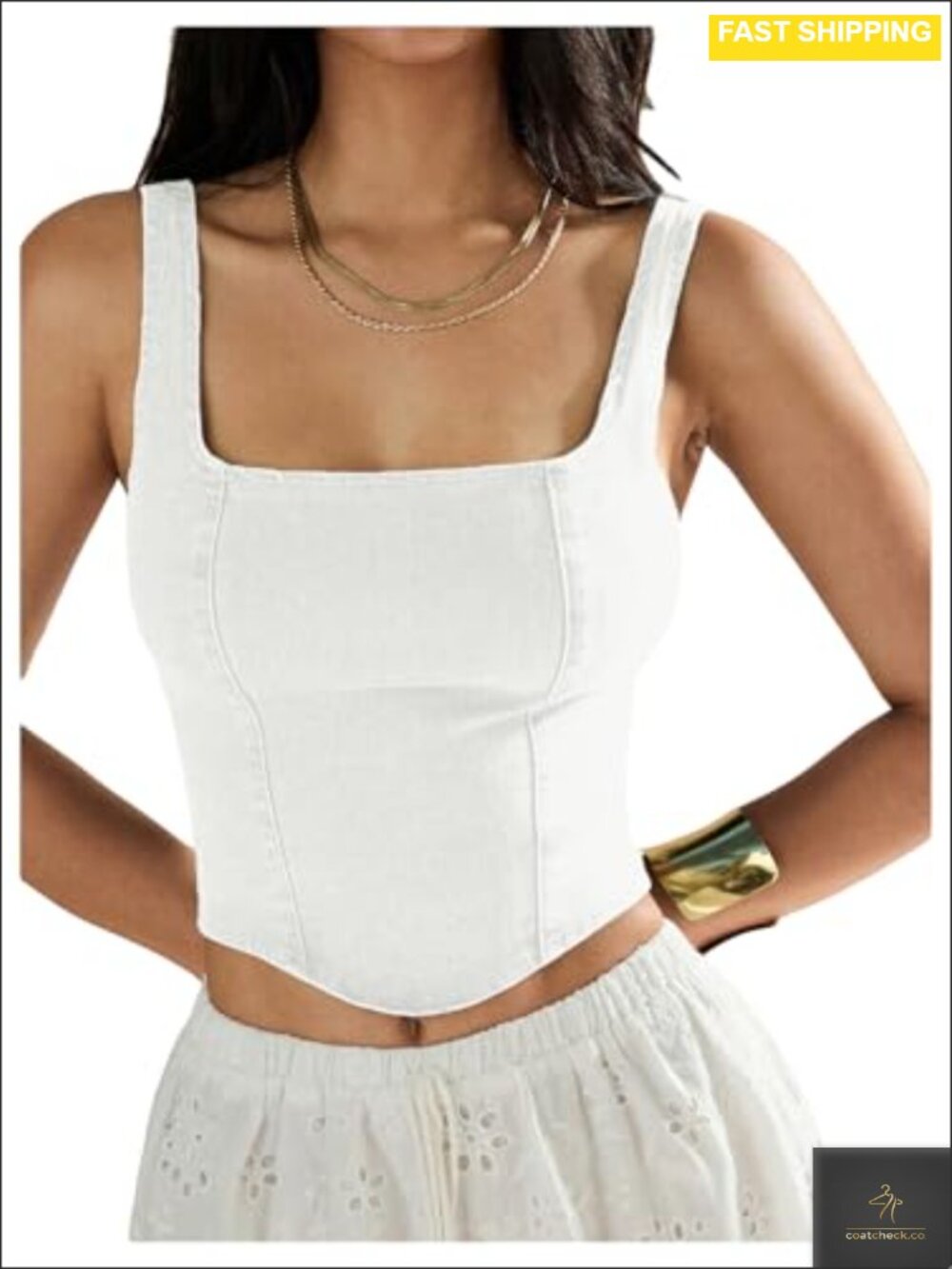 Denim Tank Top Square Neck Backless Slim Fit Crop Top Y2K
